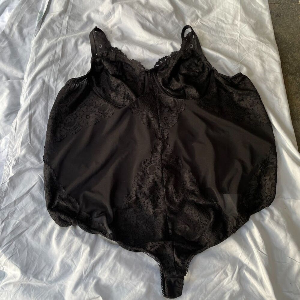 TORRID CURVE Black Mesh Lace Thong Back BODYSUIT TEDDY LINGERIE 6X